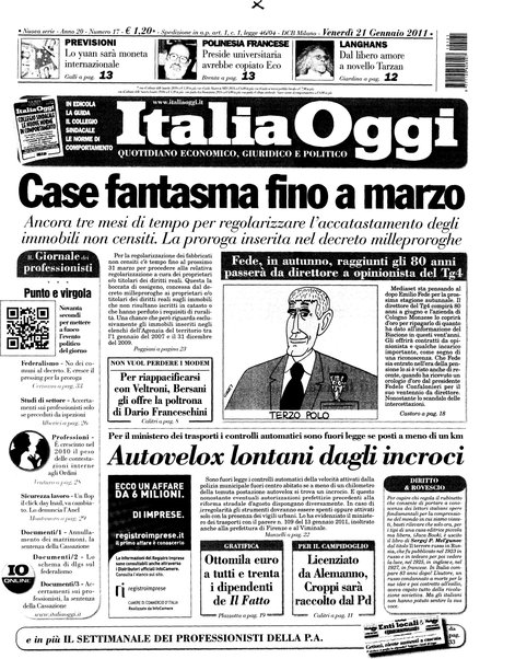 Italia oggi : quotidiano di economia finanza e politica